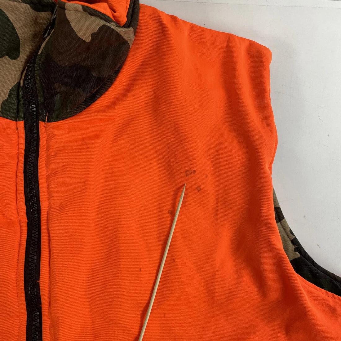 Vintage Woodland Camo Vest Jacket Size Large Reversible