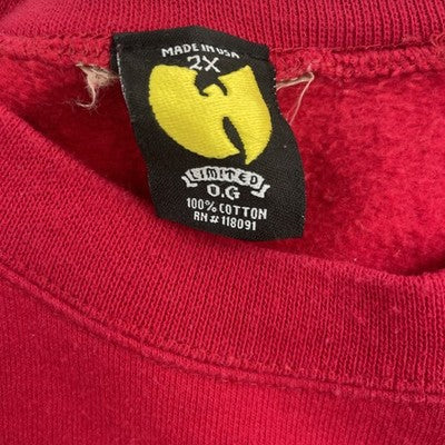 Wu Tang Crewneck Sweatshirt Size 2XL Red Rap Hip Hop