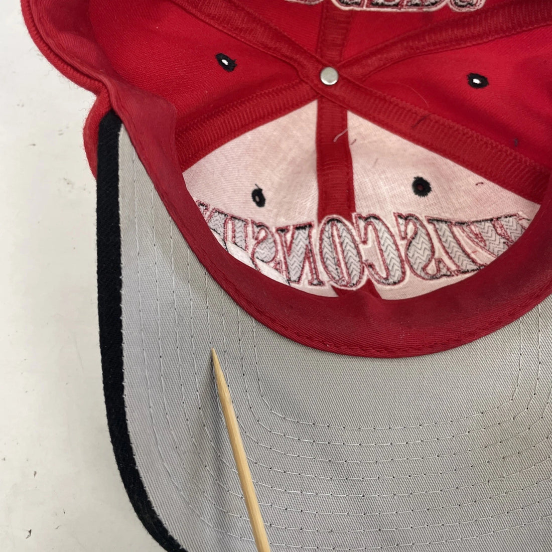 Vintage Wisconsin Badgers Blockhead Wool Starter Snapback Hat Cap OSFA 90s NCAA