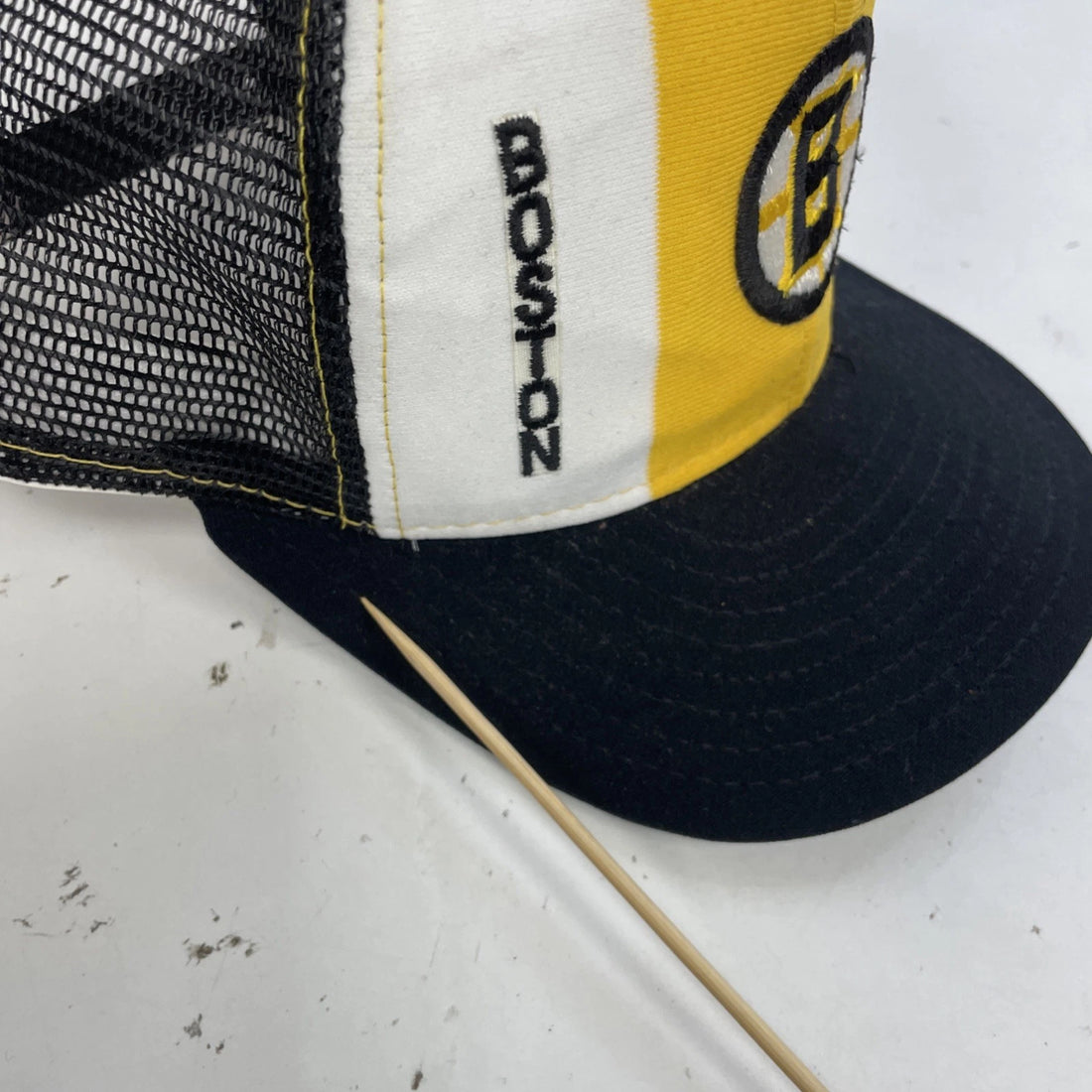 Vintage Boston Bruins Trucker Snapback Hat Cap Size Large 90s NHL