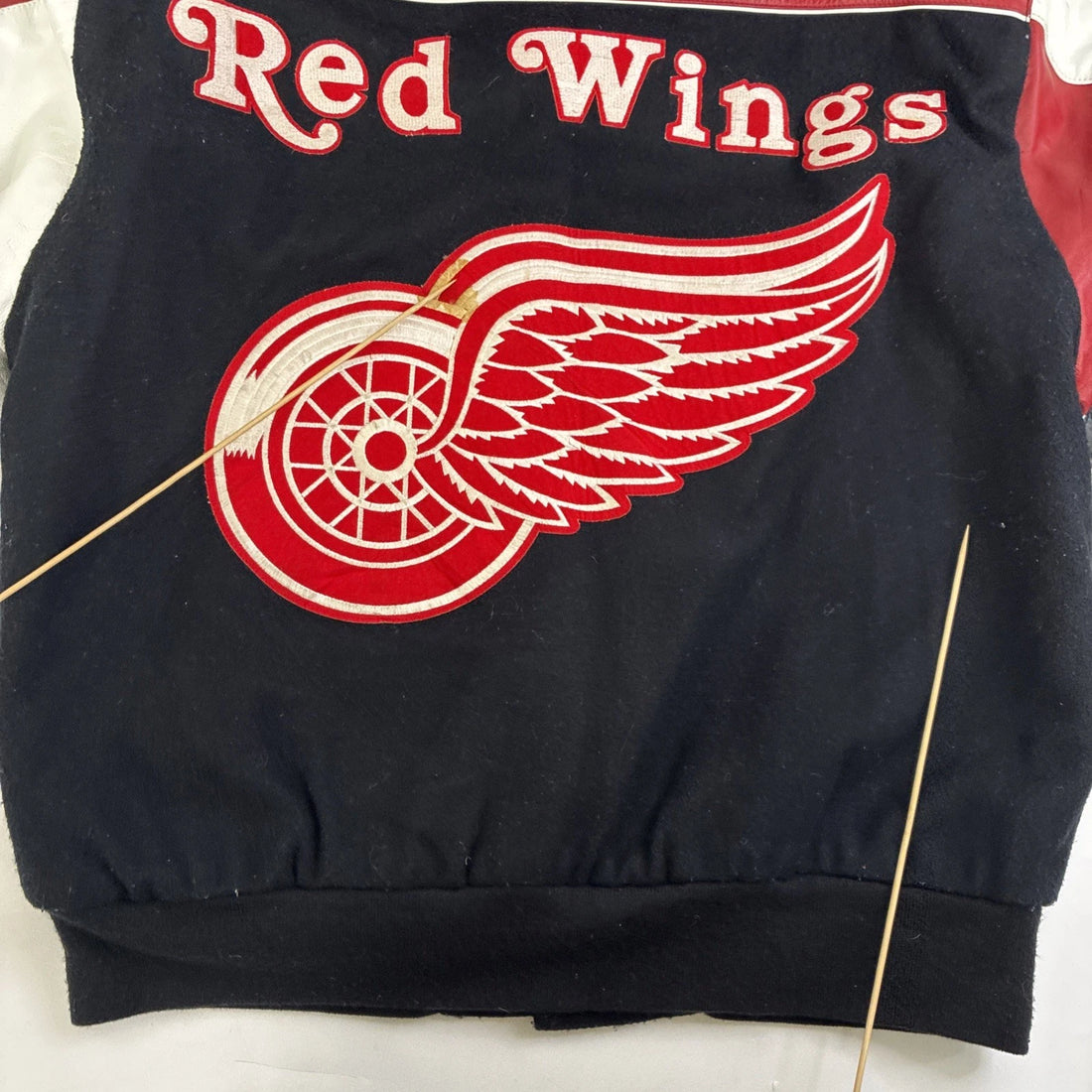 Vintage Detroit Red Wings JH Design Leather Wool Varsity Jacket Medium 90s NHL