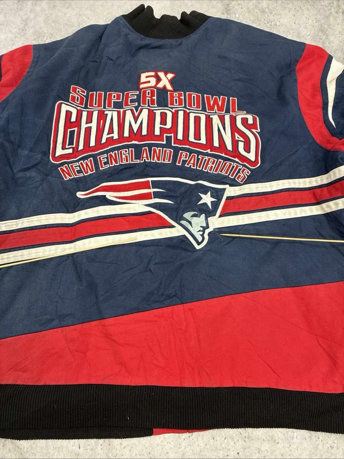 New England Patriots 5X Super Bowl Champs Bomber Jacket Size 5XL NFL