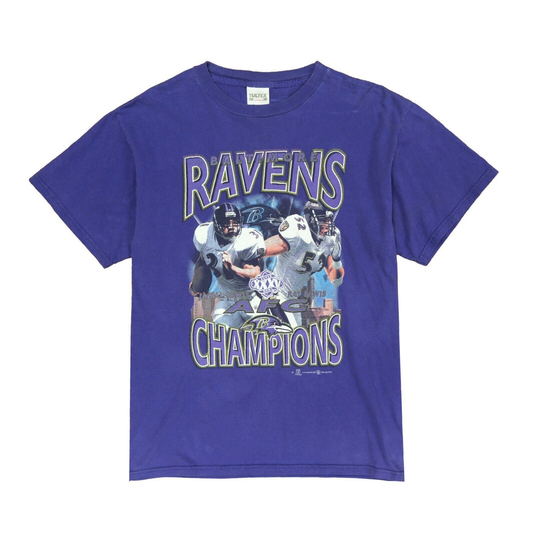Vintage Baltimore Ravens Super Bowl XXXV Champs Ray Lewis T-Shirt Large NFL