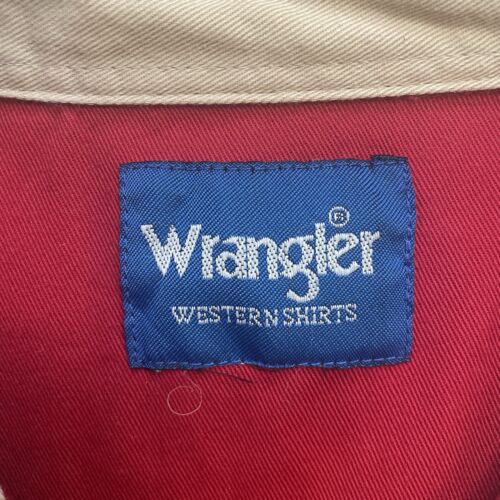 Vintage Wrangler Aztec Western Pearl Snap Shirt Size Large Red