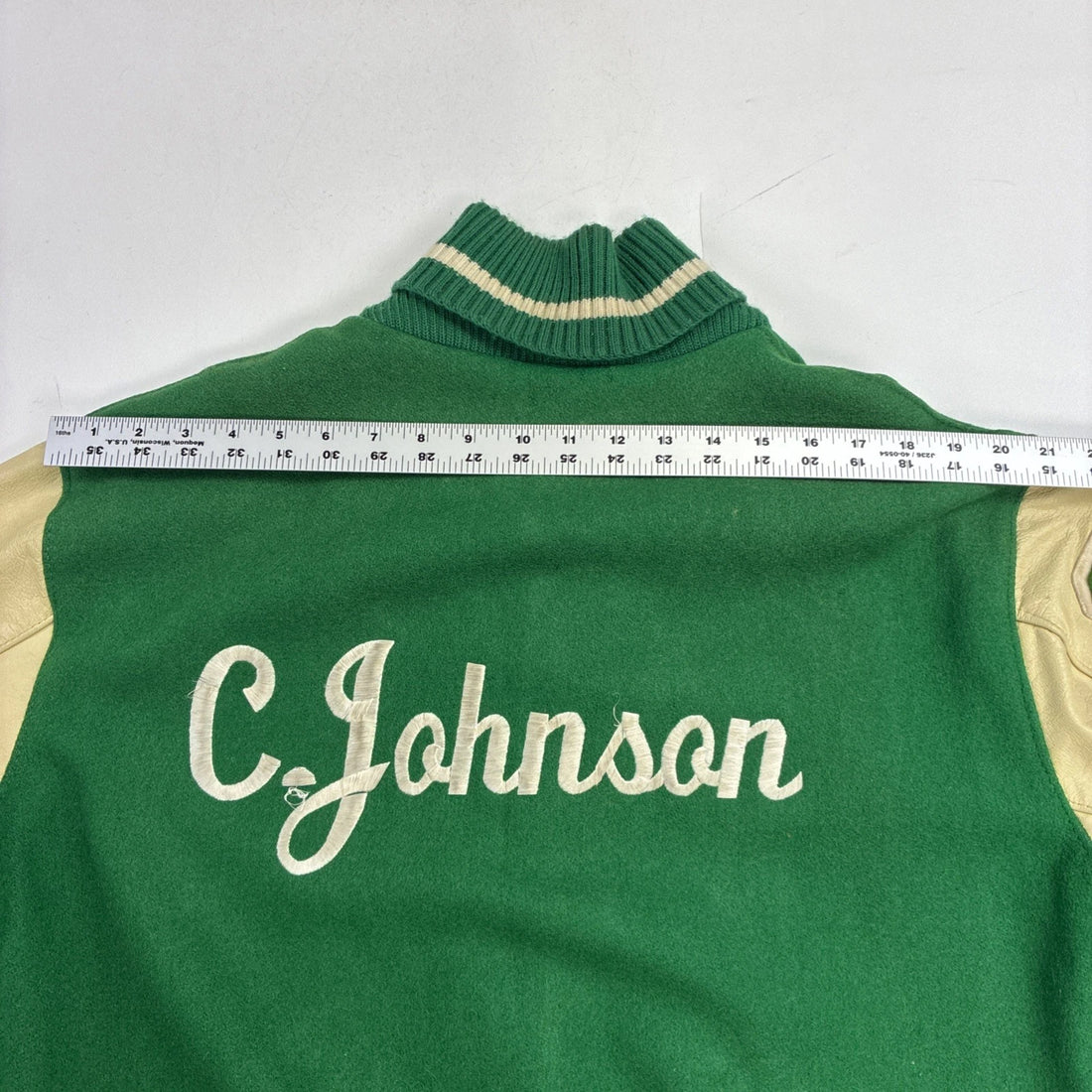 Vintage Huntsville Hornets Academics Leather Wool Varsity Jacket Medium 1996 90s