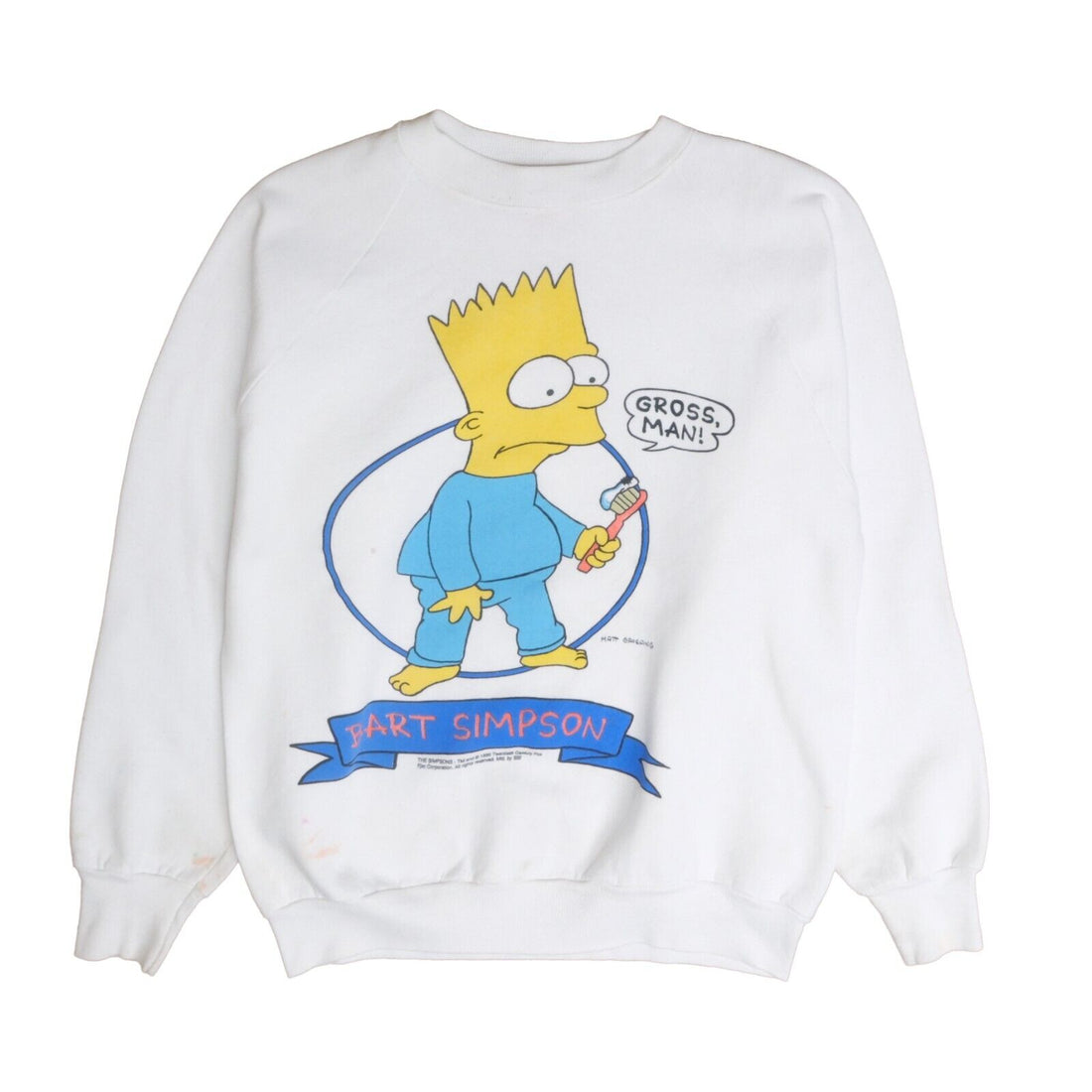 Vintage Bart Simpson Gross Man Sweatshirt Crewneck Size Large The Simpsons 90s