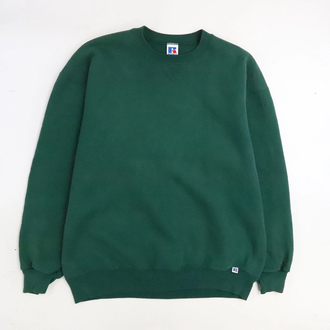 Vintage Russell Athletic Blank Crewneck Sweatshirt Size XL Green 90s