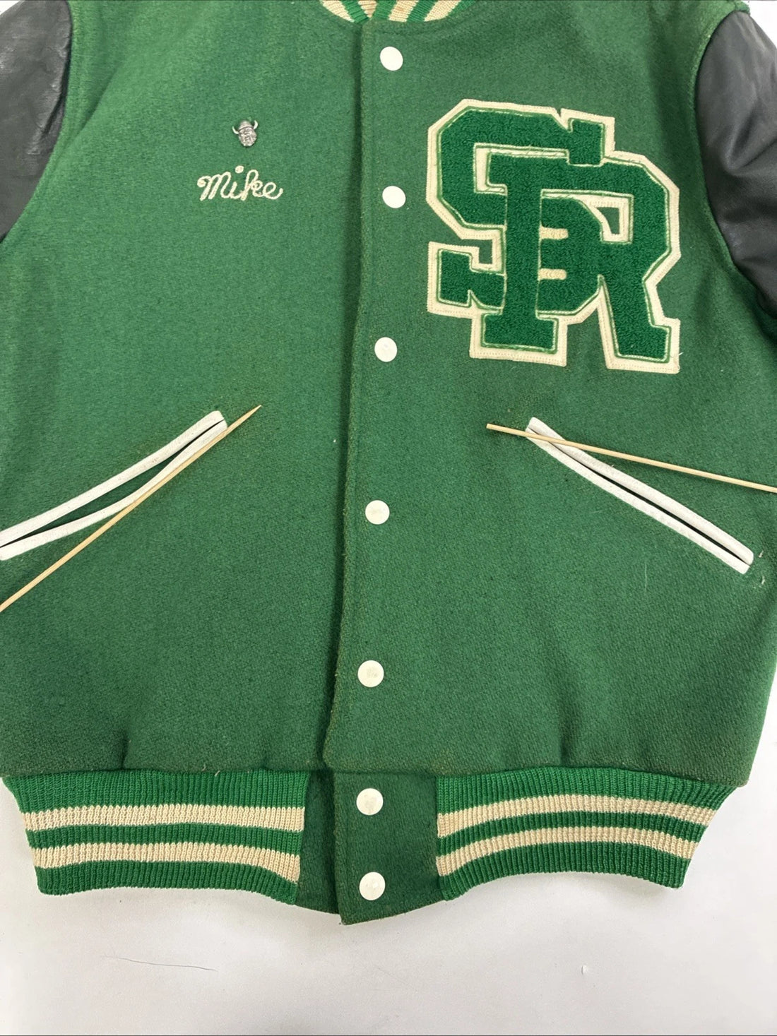 Sto-Rox Butwin Leather Wool Varsity Jacket Size 38 Vintage 60s