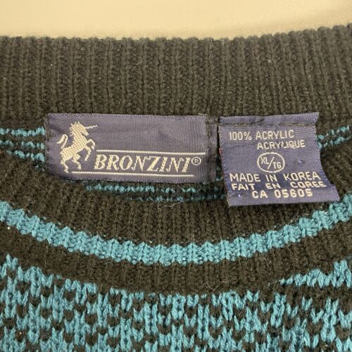 Vintage Bronzini Pullover Sweater Size XL Fair Isle