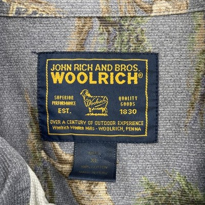 Vintage Woolrich Wolf Button Up Shirt Size XL Nature All Over Print