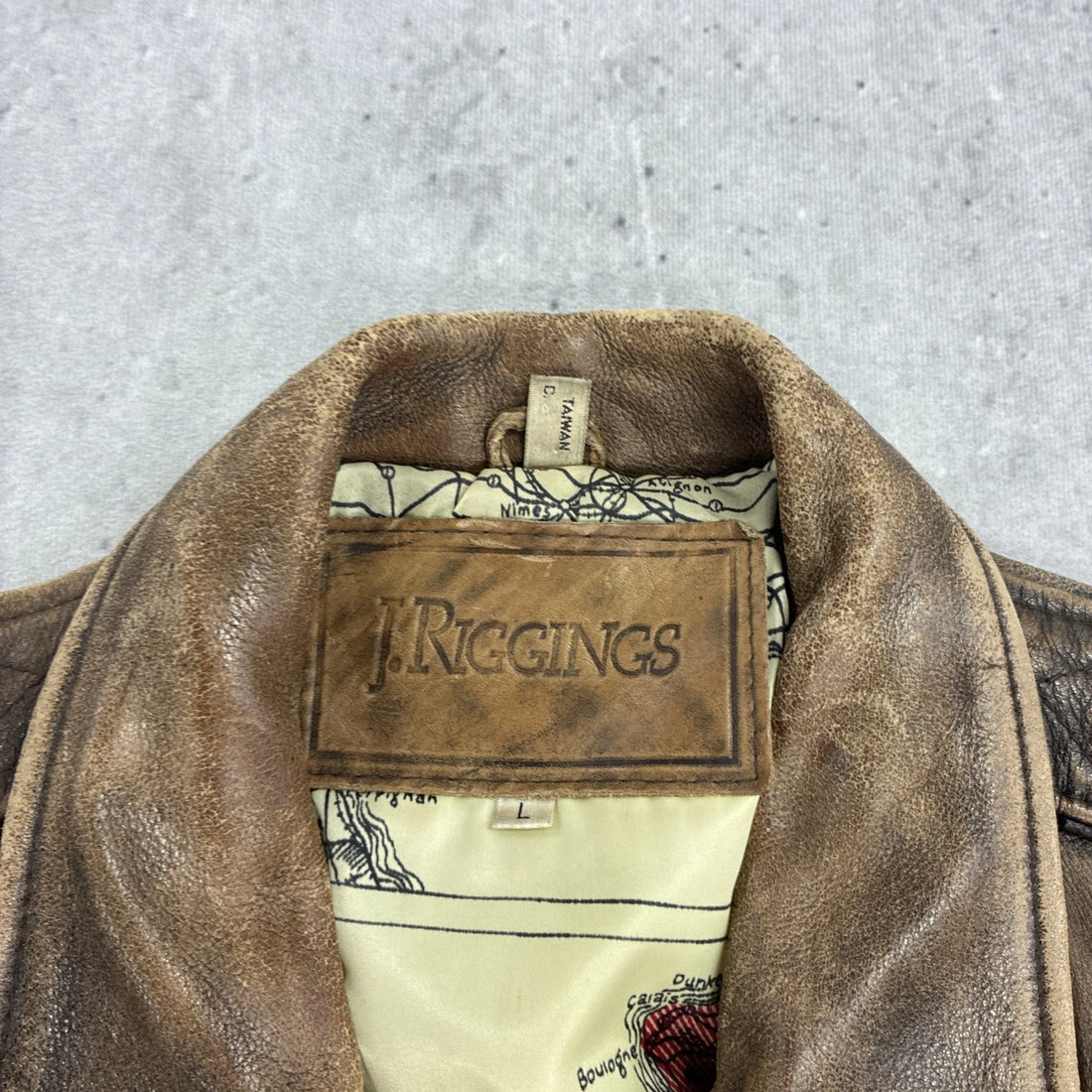 Vintage J.Riggins Leather Bomber Jacket Size Large