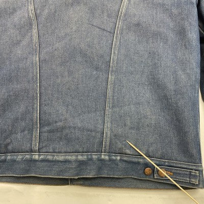 Vintage Wrangler Wrange Denim Coat Jacket Size Large Sherpa Lined