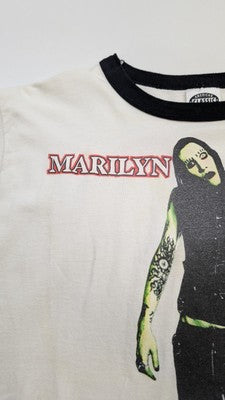 Vintage Marilyn Manson Antichrist Superstar Ringer T-Shirt Size Large 90s
