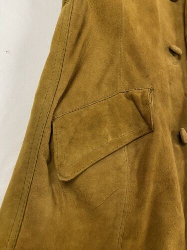 Vintage Athens And Trust Leather Suede Coat Jacket Size 42 Brown