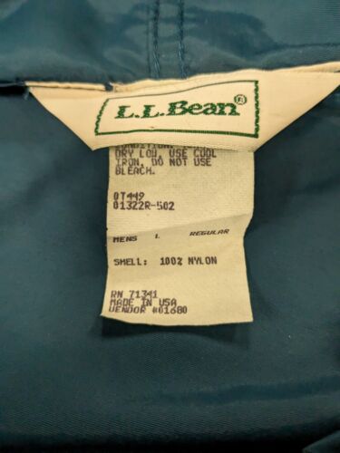 Vintage LL Bean Anorak Windbreaker Light Jacket Size Large Green Aztec