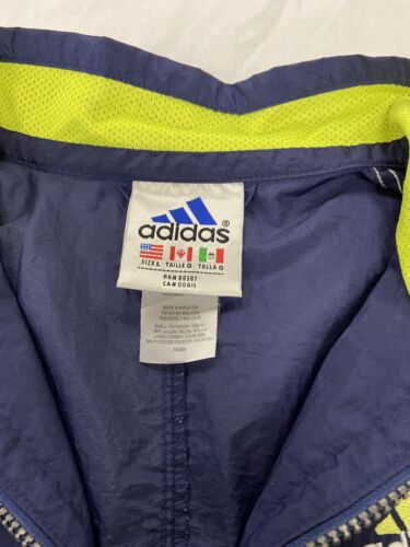 Vintage Adidas Windbreaker Light Jacket Size Large Blue Embroidered