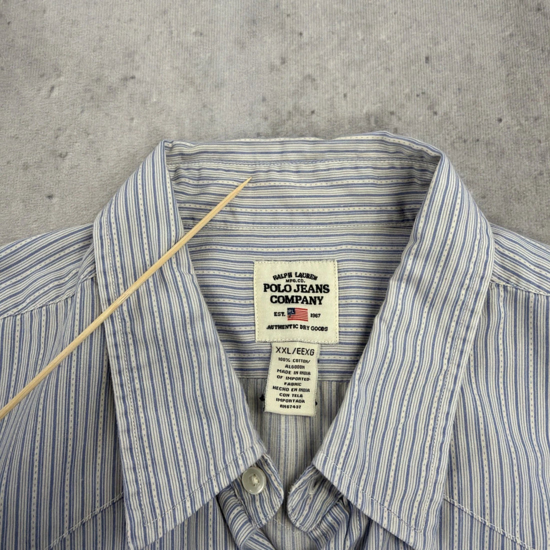 Vintage Polo Jeans Ralph Lauren Western Pearl Snap Shirt Size 2XL
