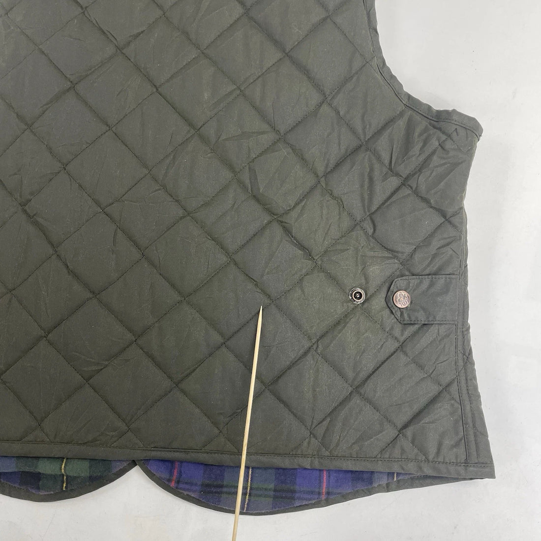 Outback Quilted Waxed Vest Jacket Size Medium Green