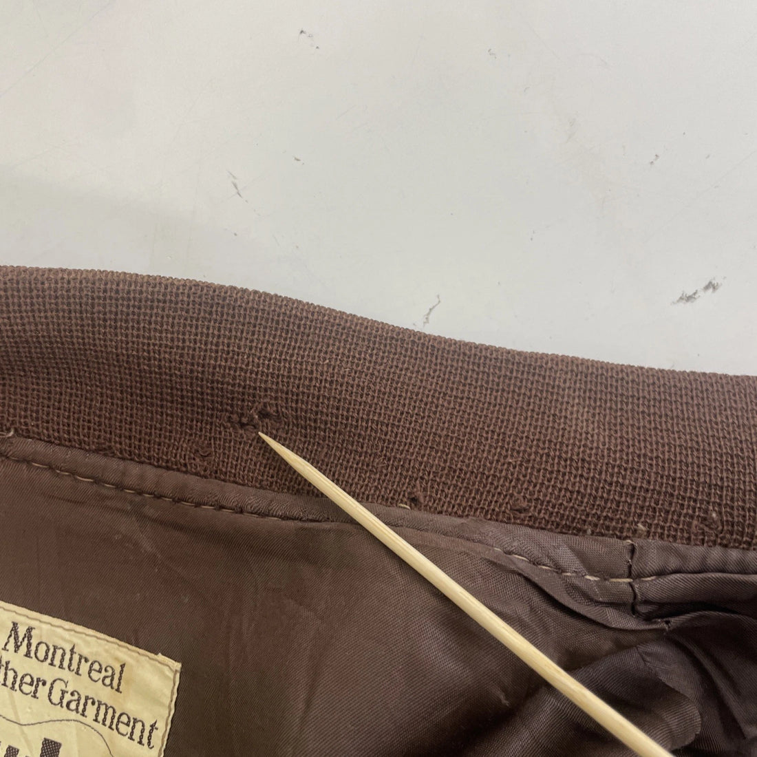 Vintage Montreal Garment Leather Suede Bomber Jacket Size 48 Brown