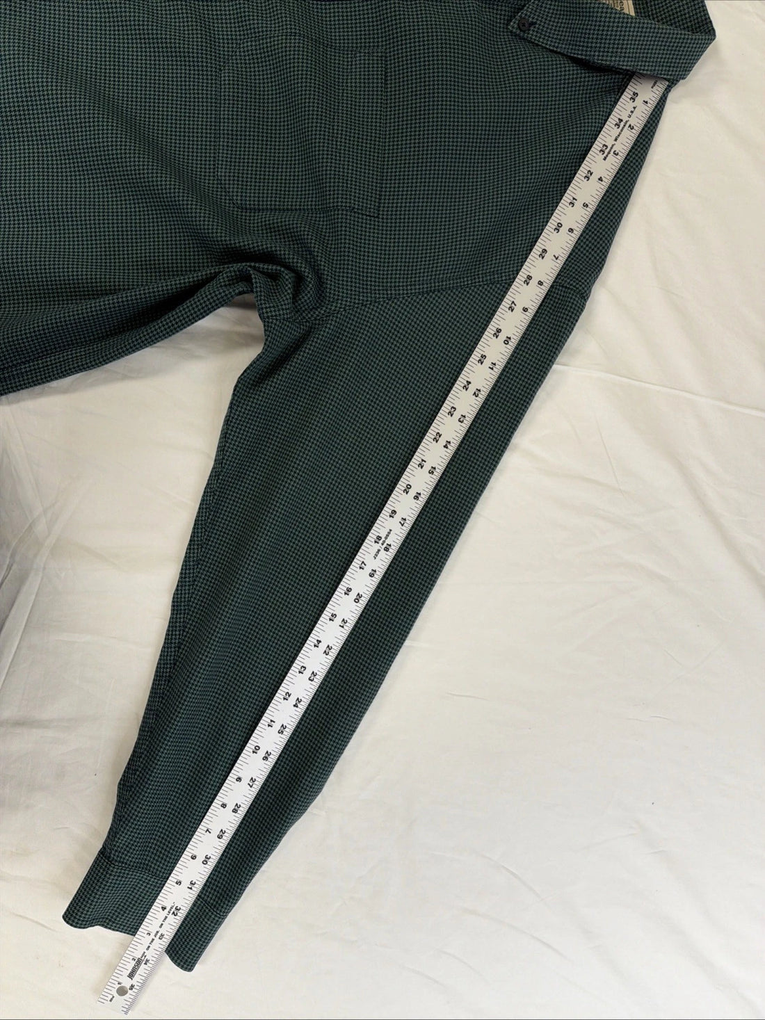 L.L. Bean Houndstooth Button Up Shirt Size XL Green