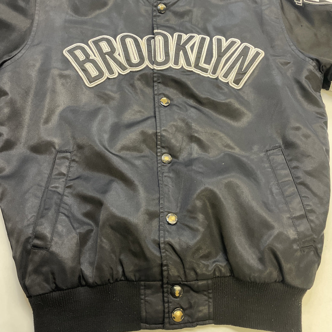 Brooklyn Nets Starter Satin Bomber Jacket Size Medium Inaugural Season NBA