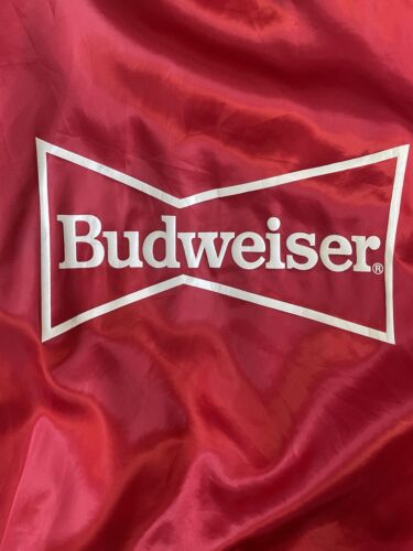 Vintage Budweiser Satin Bomber Jacket Size XL Beer Promo