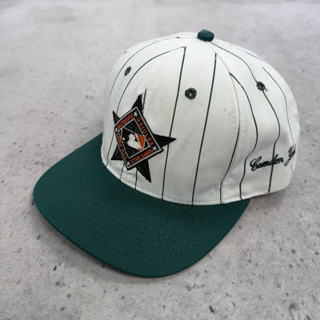 Vintage Baltimore Orioles The Game Pinstripe Snapback Hat Cap OSFA MLB