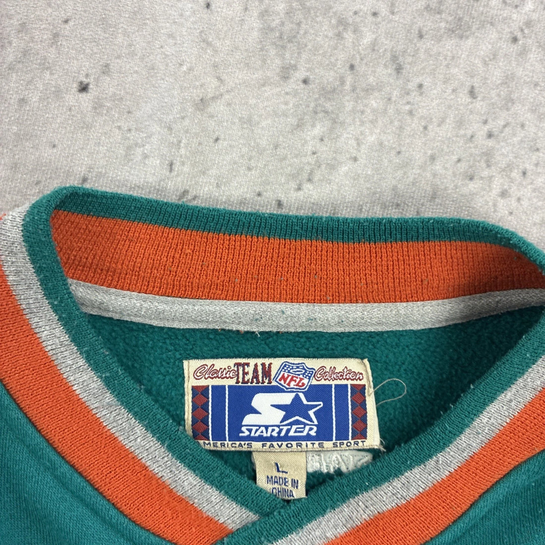 Vintage Miami Dolphins Starter Crewneck Sweatshirt Size Large NFL