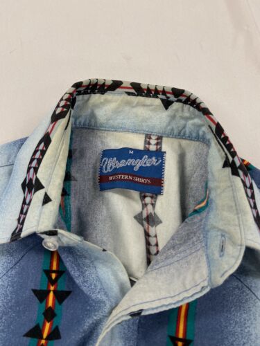 Vintage Wrangler Western Button Up Shirt Size Medium Cowboy Ranch