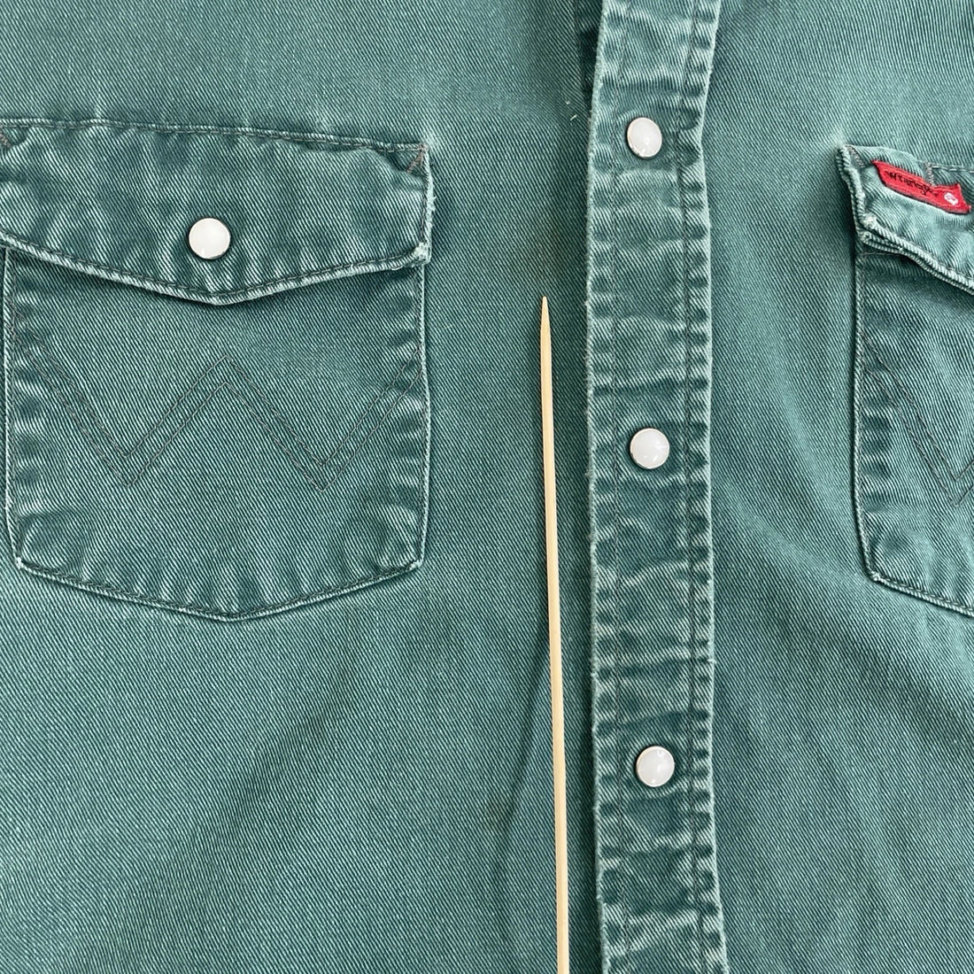 Wrangler Western Pearl Snap Shirt Size Medium Green Flame Resistant