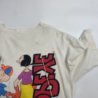 Vintage Popeye T-Shirt Size XL Double Sided 90s