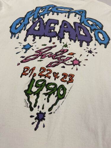 Vintage Grateful Dead Chicago Ice Cream Liquid Blue T-Shirt Size XL 1990 90s