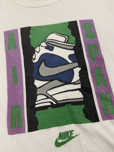 Vintage Nike Air Span T-Shirt Size Large Single Stitch White 90s