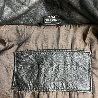 Vintage Expressions Leather Bomber Jacket Size Medium