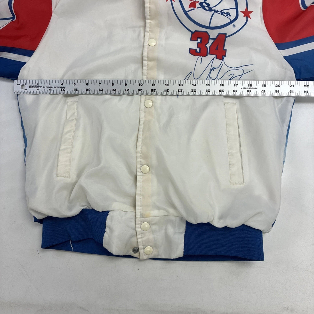 Vintage Charles Barkley Philadelphia 76ers Chalk Line Fanimation Jacket Small