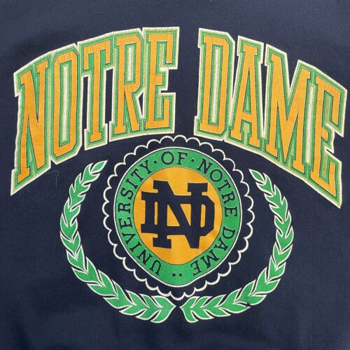 Vintage Notre Dame Fighting Irish Crest Crewneck Sweatshirt Size Small 90s NCAA