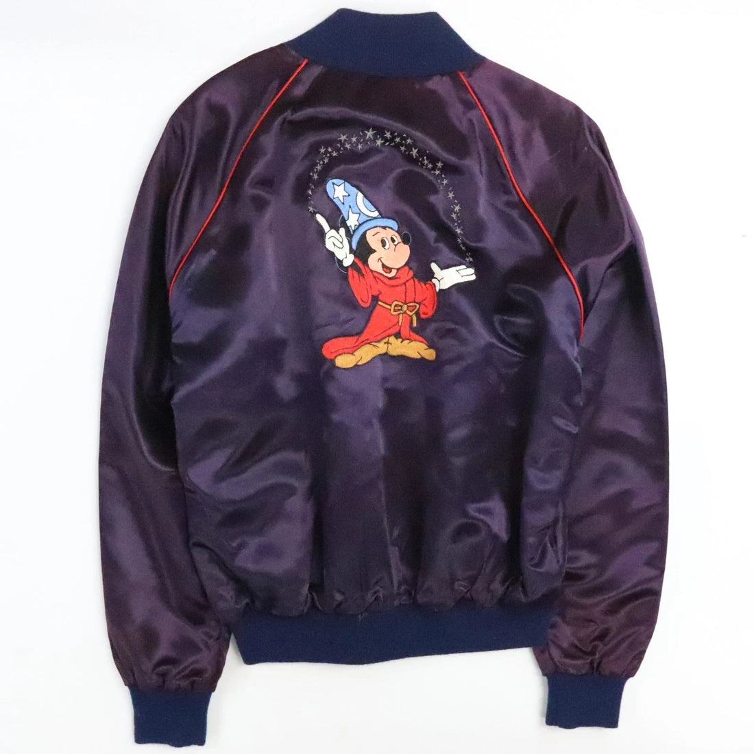 Vintage Mickey Mouse Fantasia Disney Satin Bomber Jacket Size Medium 80s