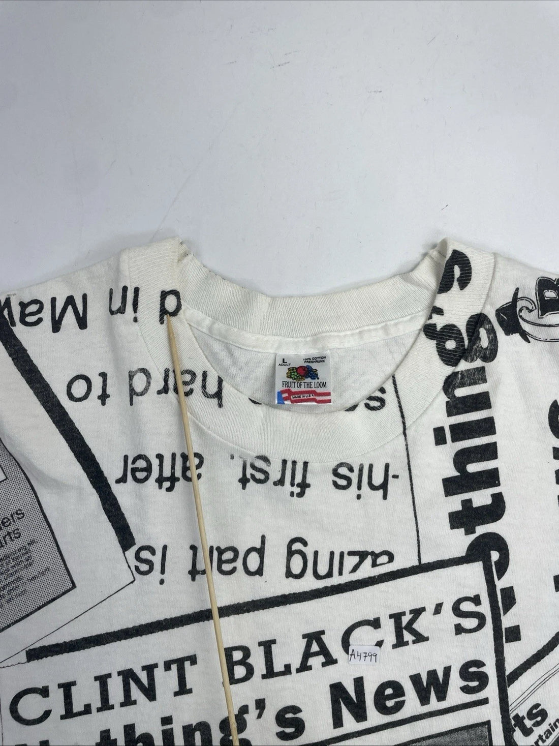 Vintage Clint Black's Nothing's News T-Shirt Size Large All Over Print 90s