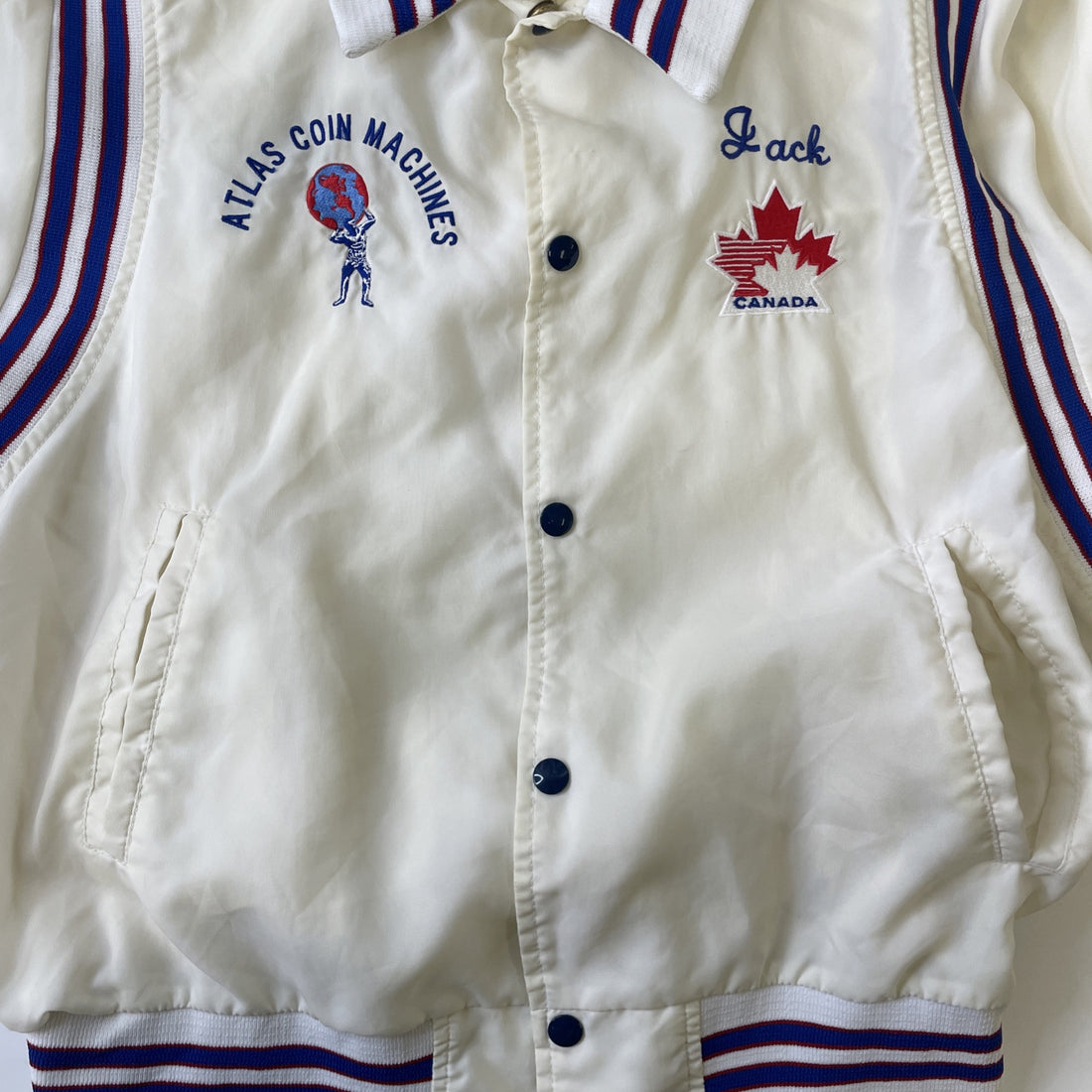 Vintage Atalas Coin Machines Canada Bomber Jacket Size XL