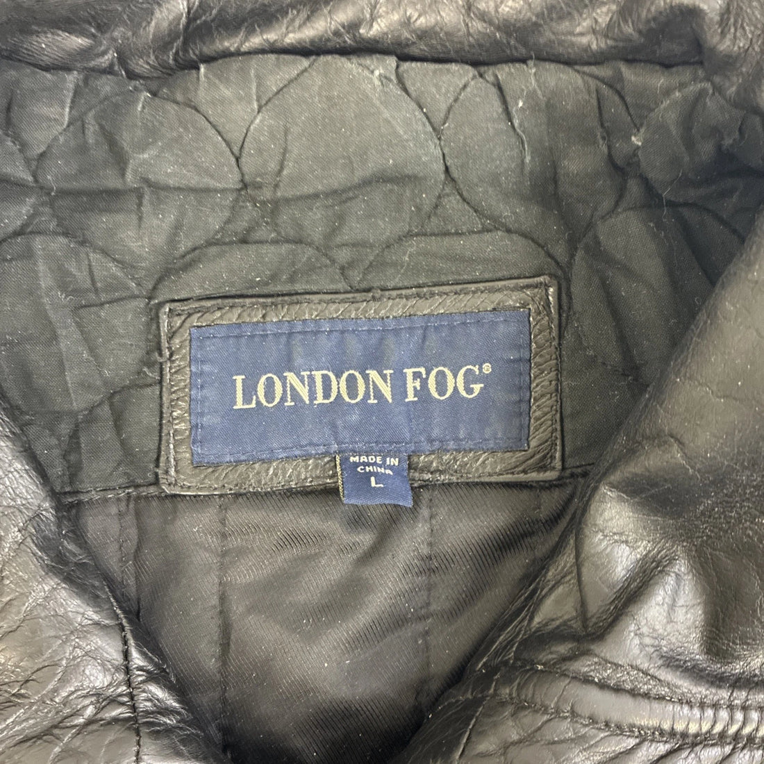 Vintage London Fog Leather Bomber Jacket Size Large Black