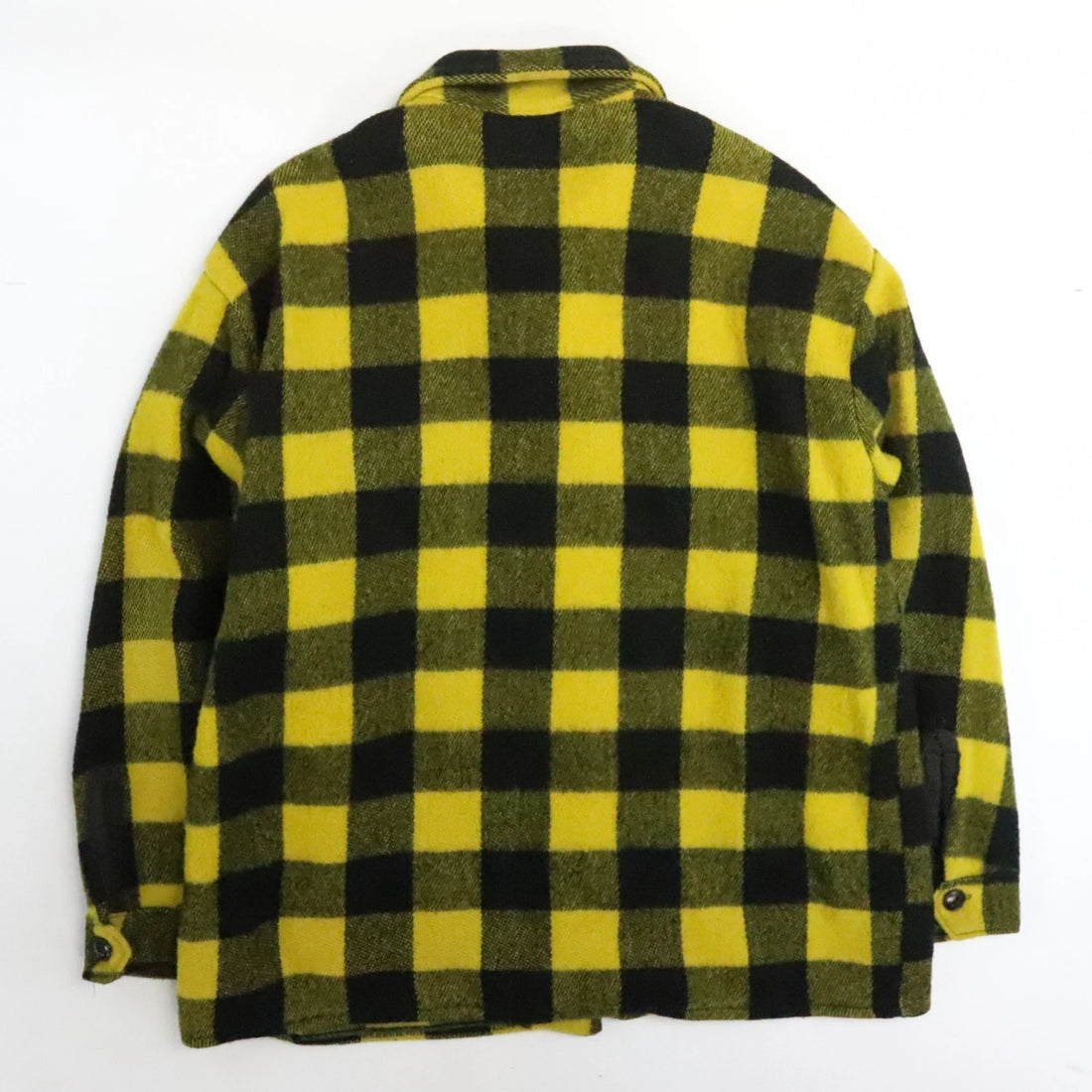 Vintage Wool Button Up Shirt Size XL Yellow Plaid
