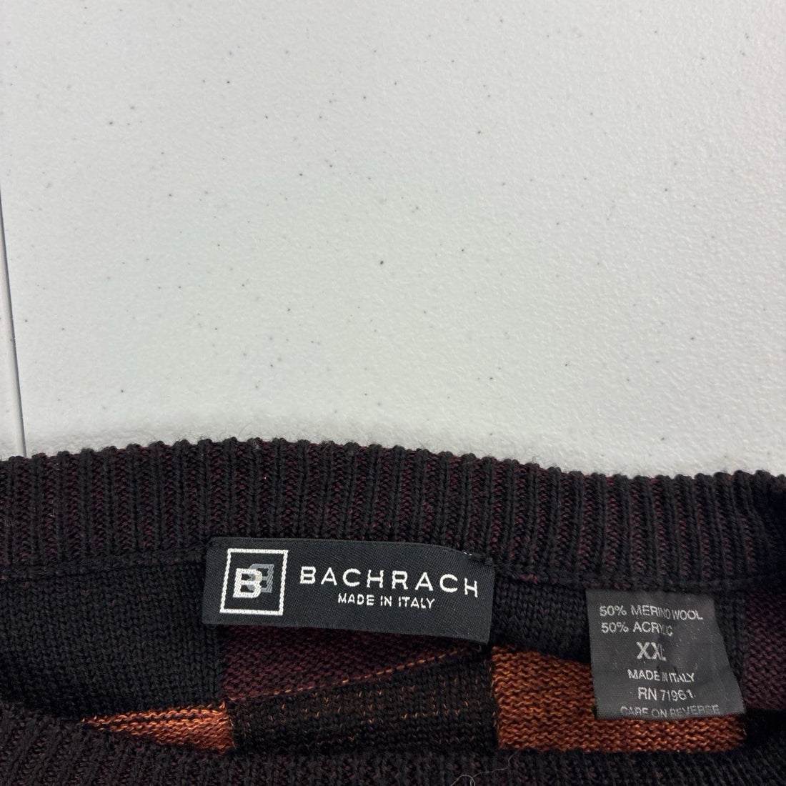 Vintage Bachrach Merino Wool Knit Sweater Size 2XL