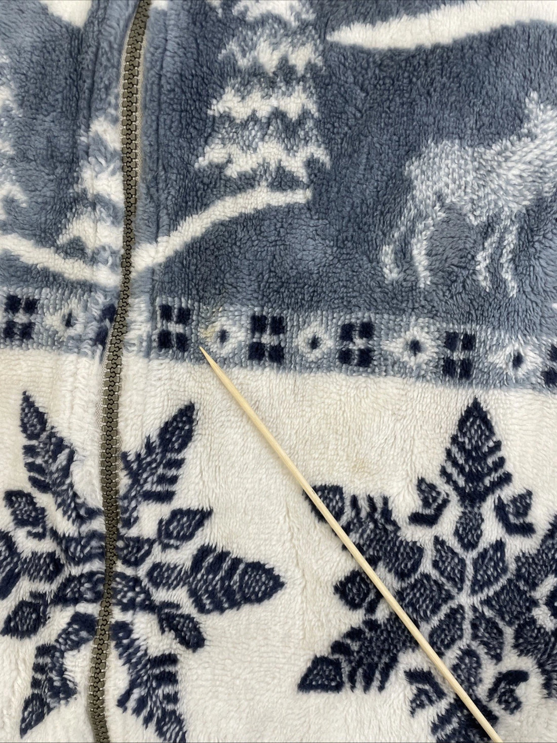 Vintage Northwest Express Snowflake Winter Fleece Jacket Small All Over Print