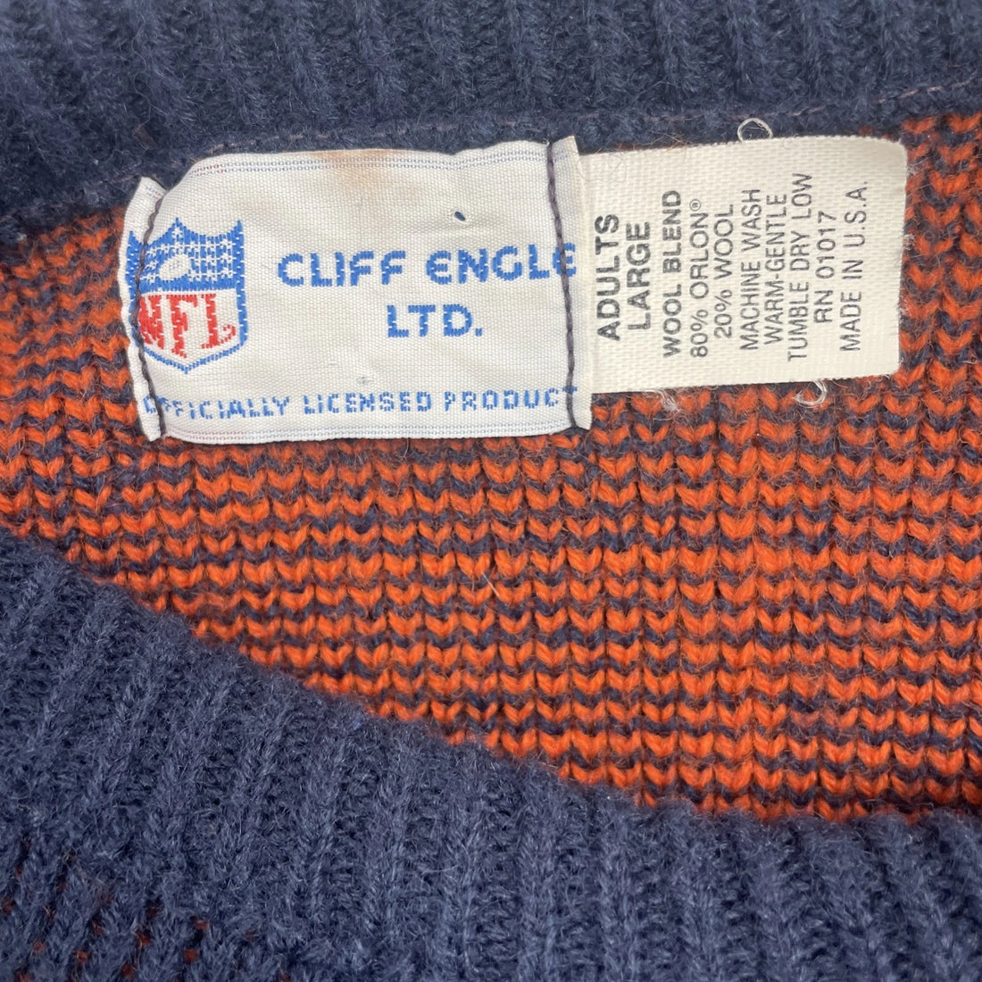 Vintage Chicago Bears Cliff Engle Wool Sweater Size Large NFL