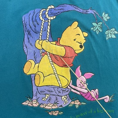 Vintage Winnie The Pooh Disney T-Shirt Size XL Teal 90s