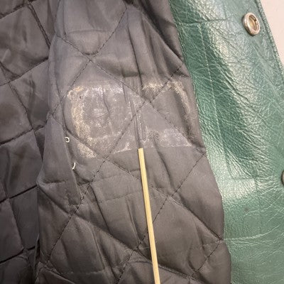 Vintage Leather Varsity Jacket Size 38 Green