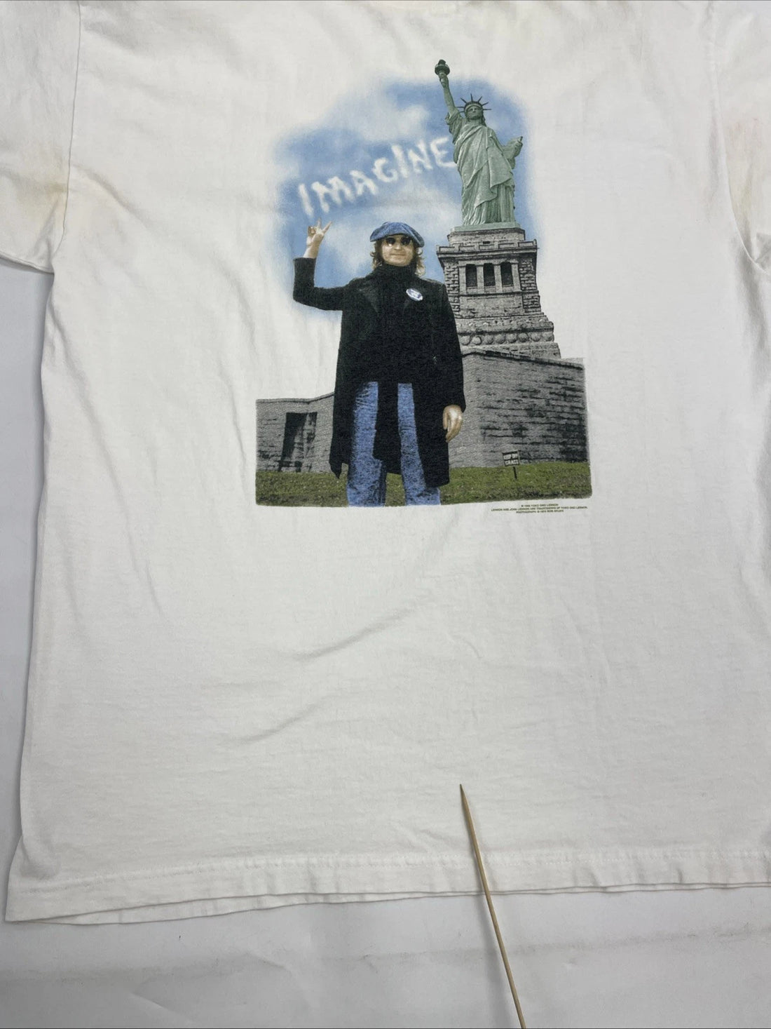 Vintage John Lennon Imagine NYC Statue Of Liberty T-Shirt Size XL 1998 90s