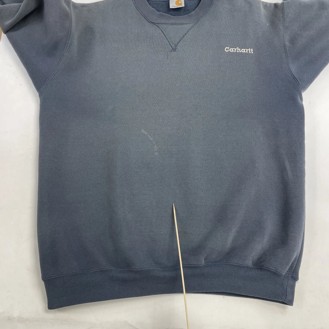 Vintage Carhartt Crewneck Sweatshirt Size XL Blue Embroidered Spell Out