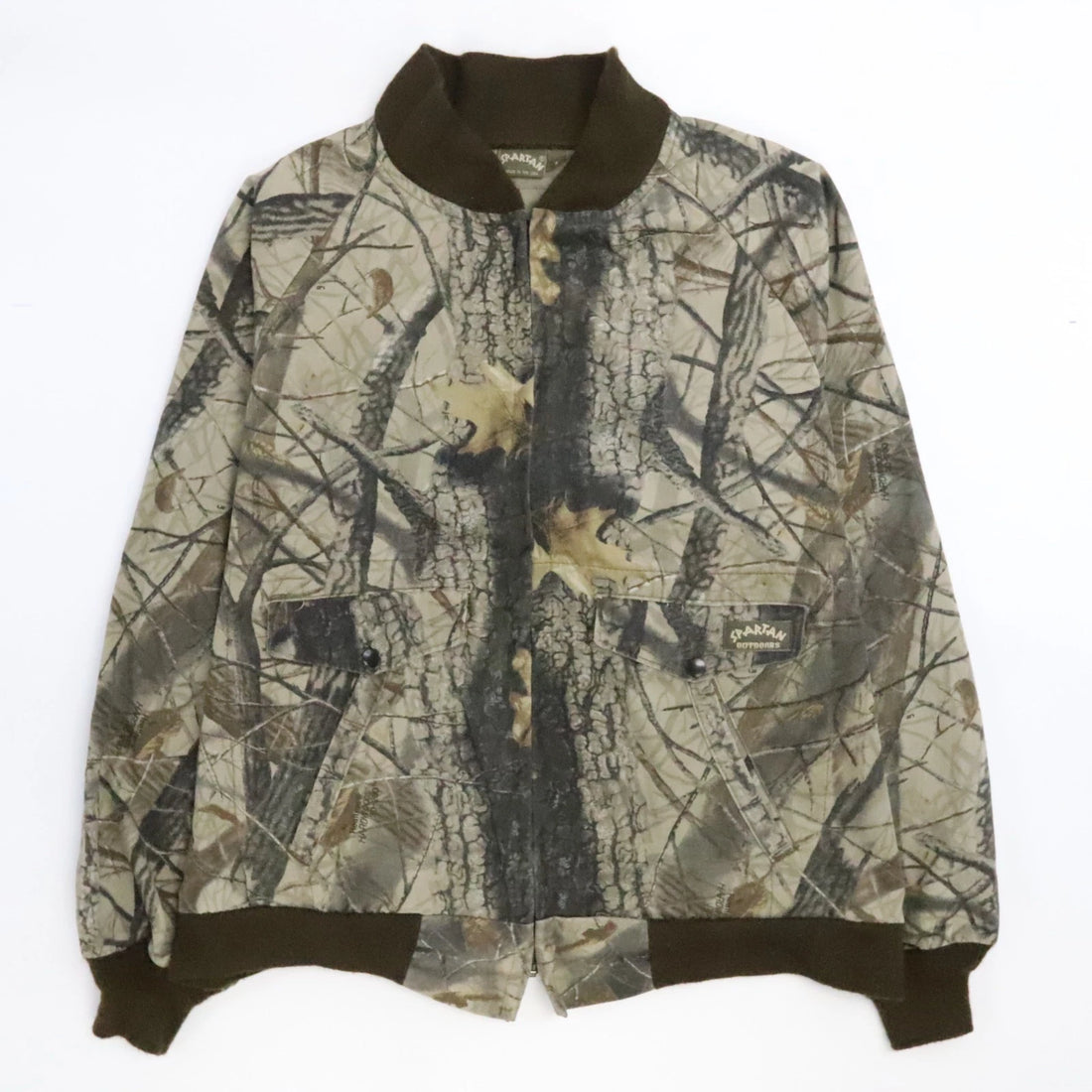 Vintage Spartan Realtree Hardwoods Camo Bomber Jacket Size Large