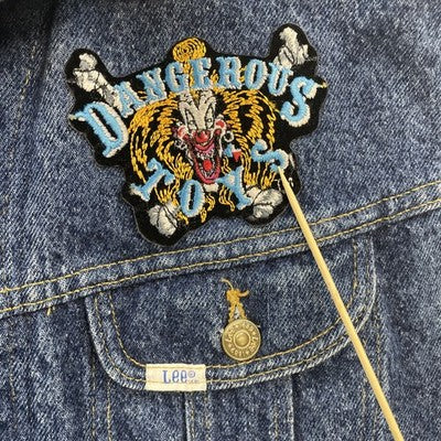 Vintage Lee Denim Vest Jacket Size Large Blue Patch